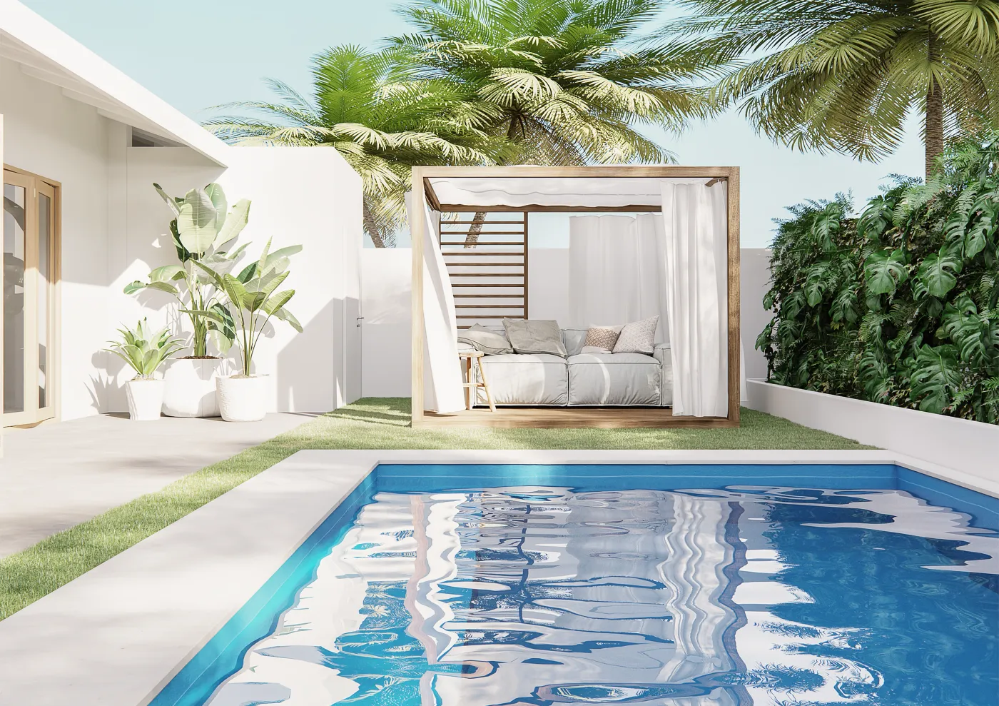 Mawella Beach Bungalows - swimming pool detail