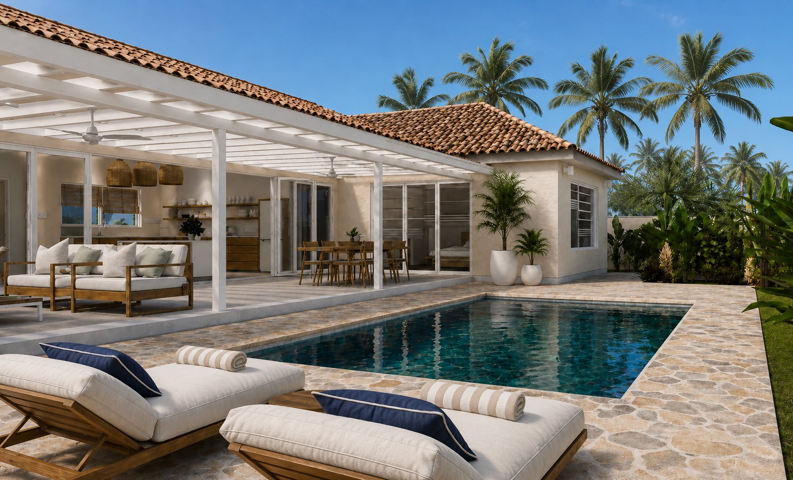 Coconut Grove villa exterior with private pool - Thalpe, Sri Lanka