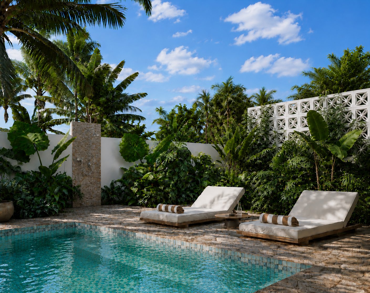 Coconut Grove villa pool and tropical garden - Mihiripenna, Sri Lanka